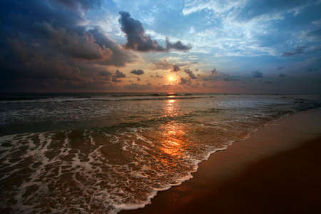 Beautiful sunset on the beach. Sri Lankaの写真素材
