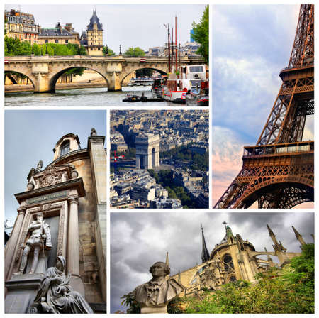 Collage set of Paris imagesのeditorial素材