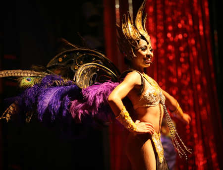 BALI, INDONESIA - 26 FEBRUARY 2008: The women the dancer in a night club on  Bali 26 february. Indonesiaのeditorial素材