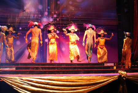 BALI, INDONESIA - 26 FEBRUARY 2008: The man the dancer in a night club on  Bali 26 february 2008. Indonesiaのeditorial素材