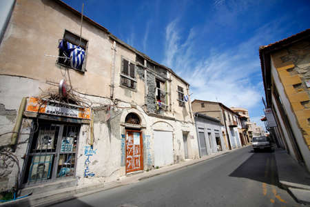 Larnaca, Cyprus - May 17, 2016: Older from of a building that needs repairのeditorial素材