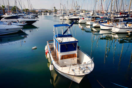 Yachts in Larnaca port, Cyprus.の写真素材