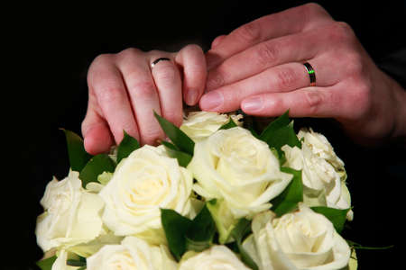 The groom keep the bride for handsの写真素材