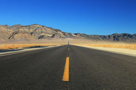 Great American road, crossing a huge Death Valley in Nevadaの写真素材