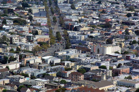 San Francisco, CA, USA - September 12, 2013: View of San Francisco from the highest point of Twin Peaks of San Francisco, California, USAのeditorial素材