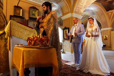 Before the wedding ceremony - inside churchのeditorial素材