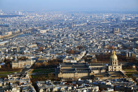 Aerial view at Paris architecture from the Eiffel towerの写真素材