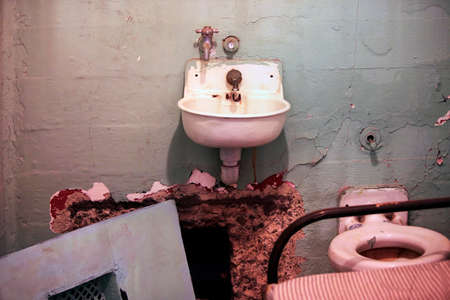 Inside view of Alcatraz Jail House Blockのeditorial素材
