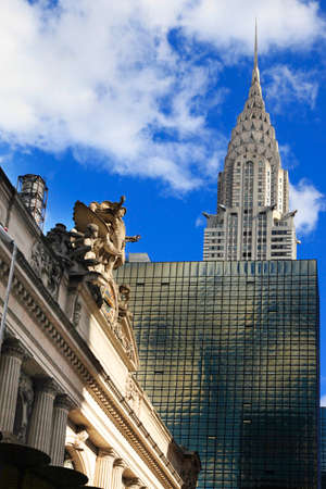 New York, USA - October 12, 2012: Corinthian style sculpture on Grand Central Terminal in New York City. Grand Central Terminal is the busiest train station in the United States.のeditorial素材