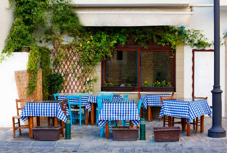 Larnaca, Cyprus - May 23, 2016: Small Street with cafe in Larnaca during Summer. Cuprusのeditorial素材