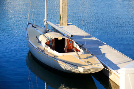 California yacht harbor with the San Franciscoの写真素材