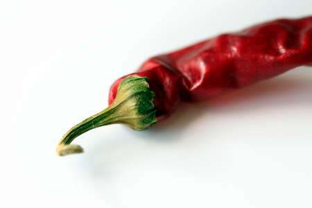 hot red pepper isolated on white backgroundの写真素材
