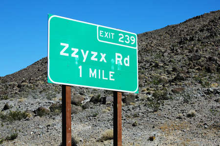 Zzyzx is the last word in the dictionary and is a road in the california desert.の写真素材
