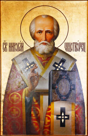 Icon with the image of St. Nicholas the Wonderworkerのeditorial素材