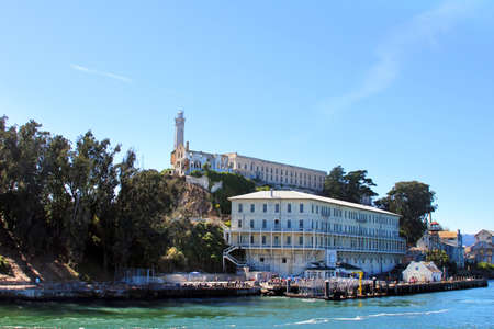 San Francisco, California, USA - September 28, 2011: These men and women and children are enjoying the views of what was Alcatraz Prison now a National Park in San Francisco Bay California, located in the bay and accessable only by the licensed boat compaのeditorial素材