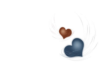 Two hearts on a white backgroundの写真素材