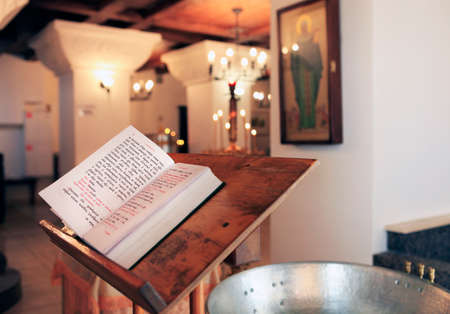 The concept with the bible and a crossの写真素材
