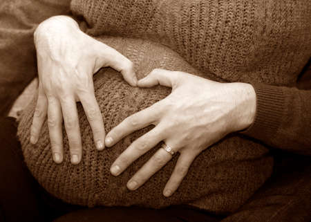The pregnant woman on the seven month. の写真素材