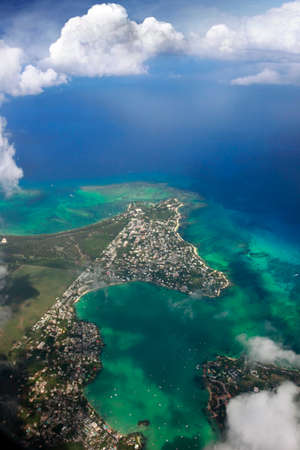 Bird's eye view of Mauritiusの写真素材