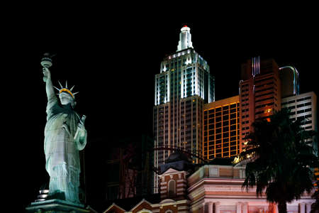 Las Vegas, Nevada, USA - September 19, 2011: New York-New York hotel casino creating the impressive New York City skyline with skyscraper towers and Statue of Liberty replica on September 19, 2011 in Las Vegas, Nevada.のeditorial素材