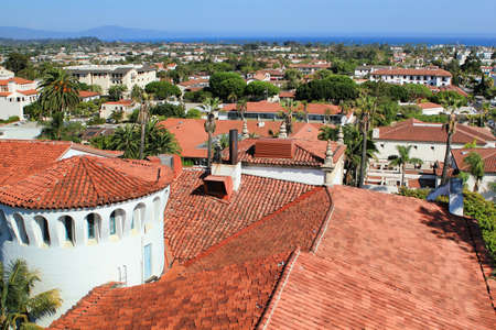 View of the city of Santa Barbara, California, USAの写真素材