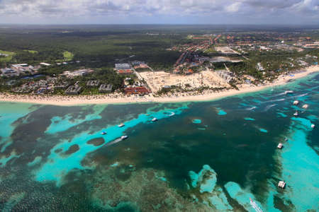 Aerial view of the Heart reef in the ocean. Dominican Republicのeditorial素材