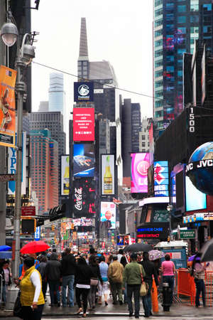 New York City, NY, USA - May 18, 2013: Times Square, featured with Broadway Theaters and huge number of LED signs, is a symbol of New York City and the United States, May 18, 2013 in Manhattan, New York Cityのeditorial素材