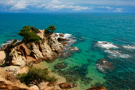 Typical Costa Brava landscape near Tossa de Mar in Spainの写真素材