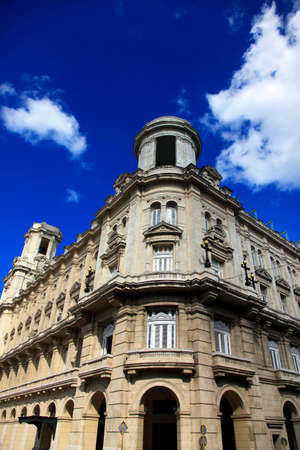Beautiful facade of a building in the old Havana, Cubaのeditorial素材