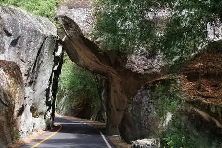 Tunnel Rock. Large nature stone arch, Californiaの写真素材