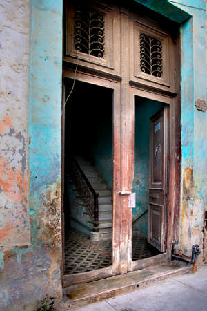 Staircase in a house in Old Havana, Cubaの写真素材