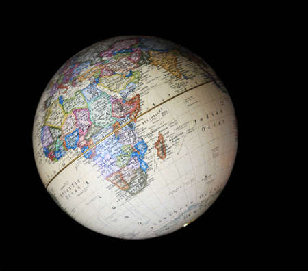 Isolated earth globe on black backgroundのeditorial素材