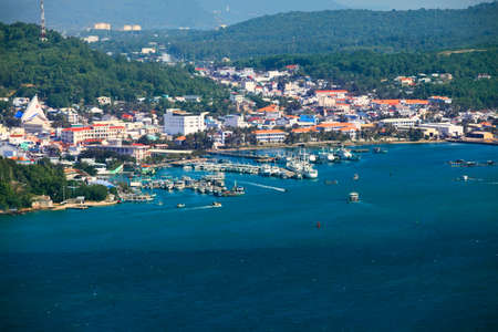 Aerial view of the resort coast of Vietnam, Phu Quocの写真素材