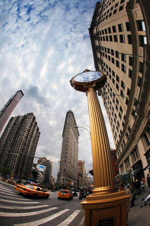 New York, USA - October 12, 2012: Flat Iron building facade, Considered to be one of the first skyscrapers ever built in New York on October 12, 2012.のeditorial素材