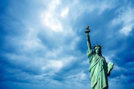 Statue of libety on blue sky backgroundの写真素材