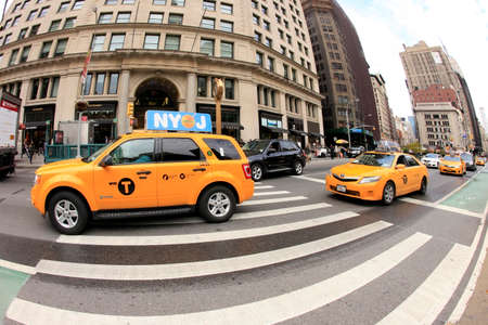 New York, NY, USA - October 12, 2012: Traffic jam on the street in New York City. Manhattan, New York Cityのeditorial素材
