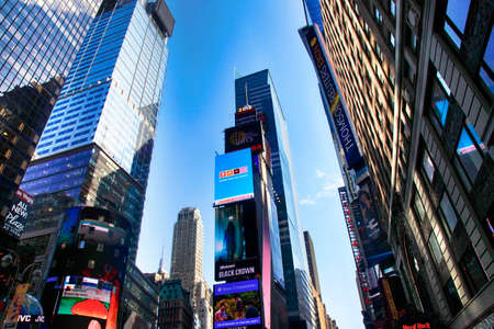 New York, NY, USA - May 16, 2013: Times Square, featured with Broadway Theaters and huge number of...