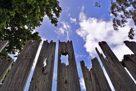 broken wooden fence
