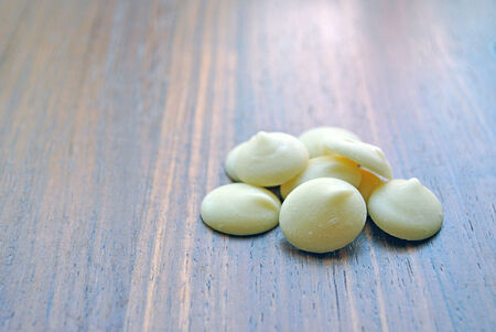 white chocolate round buttonsの写真素材