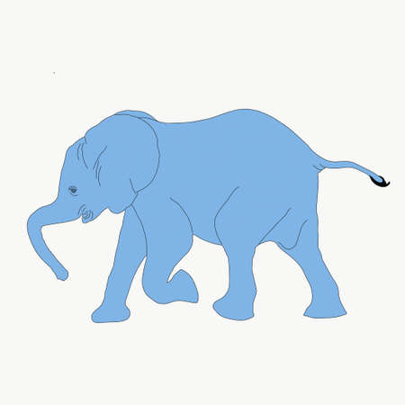 Portrait of an elephant in etosha national park, hand drawn vector illustration isolated on white backgroundのイラスト素材