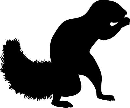 Silhouette of a standing ground squirrel - digitally hand drawn illustrationのイラスト素材