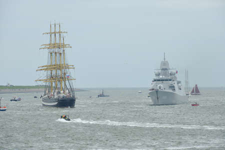 DEN HELDER, NETHERLANDS - June 25, 2017:  Sail Den Helder - Marinedagen 2017 - view on boats taking...