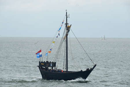 DEN HELDER, NETHERLANDS - June 25, 2017:  Sail Den Helder - Marinedagen 2017 - view on boats taking part in the event - modern defense ships meet historic tall ships at den helder, netherlandsのeditorial素材