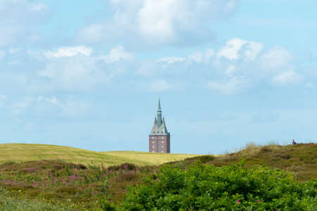 WANGEROOGE, GERMANY. 04th July 2017: View of the west coast on the island of Wangeroog, one of the seven east Frisian Islands, is a beautiful wadden sea island located in the german sea.のeditorial素材