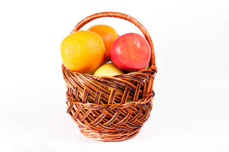 Basket with applesの写真素材