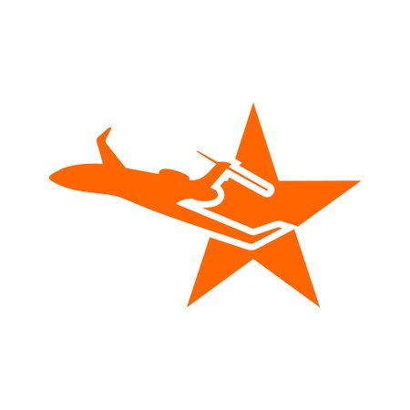 Holiday Plane Logo flying aviation trip vocation route expedition travelingのイラスト素材