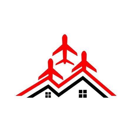 Vacation Travel Plane logo icon homeのイラスト素材