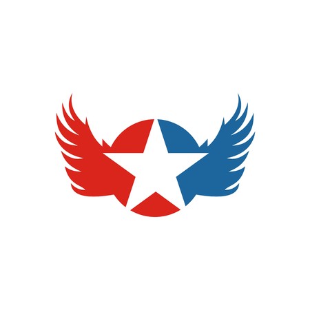 America Star USA logo icon Wings vectorのイラスト素材