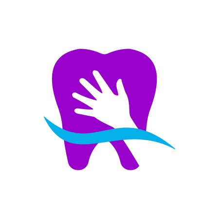 Dental clinic Logotype concept tooth handsのイラスト素材