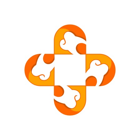 Dentist Logo tooth shape health plus design vector templateのイラスト素材